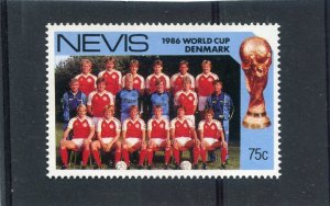 Nevis1986 FOOTBALL World Cuo Denmark stamp Perforated Mint (NH)