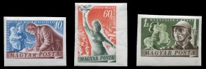 Hungary #917-=919 Cat$80, 1950 Peace, imperf. set of three, never hinged