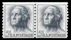 PCBstamps   US #1229 Coil Pair 10c(2x5c)George Washington, MNH, (8)