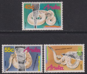 Sc# 50 / 52 Aruba 1989 Snakes complete set MNH CV: $5.00