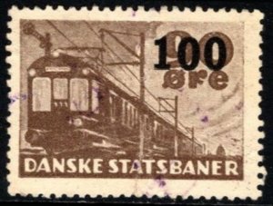 1930 Denmark Private Railway Local Stamp 100/90 Ore Danish State Railways Used