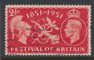 GB   SG 513   SC#  290  Used  Festival of Britain  see detail & scans