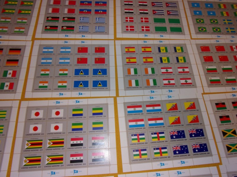 UNITED NATIONS FULL FLAG SHEET COLLECTION, MNH