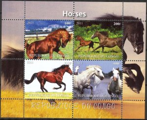 Congo 2011 Horses (4) MNH Cinderella !