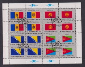 United Nations flags #748-751 cancelled 1999  sheet flags 33c  Moldova>
