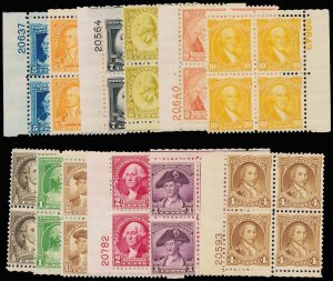 U.S. PLATE BLOCKS 704-15  Mint (ID # 113865)- L