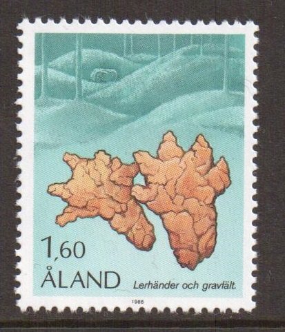 Aland islands  #11  MNH  1986  definitive set  1.60m   clay hands