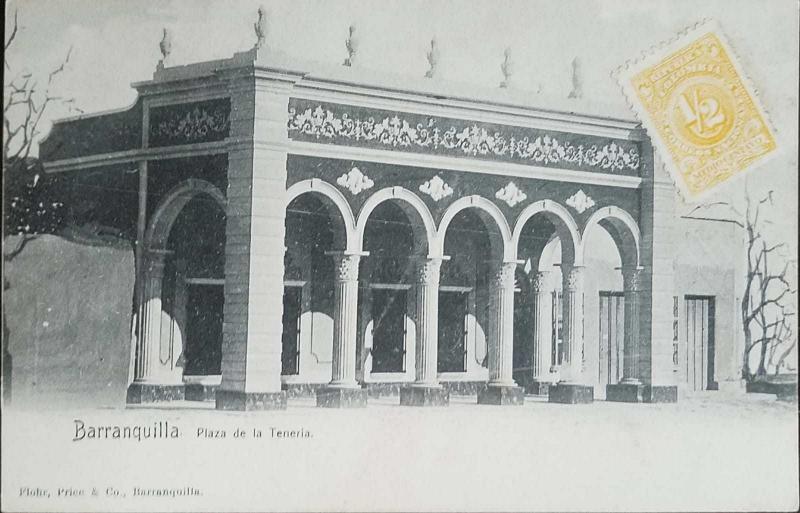 O) 1904 COLOMBIA, POSTAL CARD PLAZA TENERIA, STAMP 1/2c. XF 