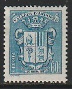 1942 Andorra, French - Sc 76 - MH VF - 1 single - Coat of Arms