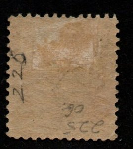 $US Sc#225 M/HH/F+, tiny perf crease LL, Cv. $45