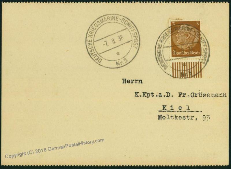 German Navy Spanish Civil War Panzerschiff Deutschland Feldpost Cover 54385