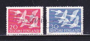 Finland 343-344 Set U Birds, Whooper Swans (B)