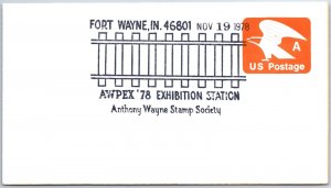 US SPECIAL EVENT COVER AWPEX '78 EXHIBITION AT FORT WAYNE INDIANA 1978