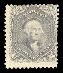 United States, 1861-66 #78 Cat$400, 1861 24c lilac, cleaned (cancel removed),...