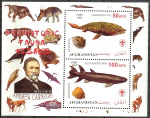 Afghanistan 2007 Prehistory Animals Fossils (IV) Scouting Scouts Sheet MNH