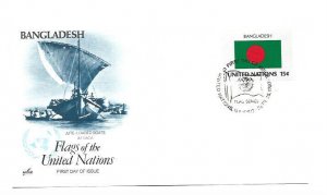 United Nations #331 15c Flag Series 1980, Bangladesh, ArtCraft FDC