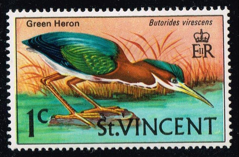 St. Vincent #280 Green Heron; Unused (0.25)