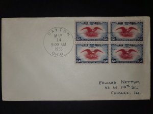 #C23 Block of 4 FDC Dayton OH CDS