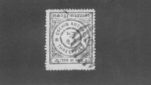 COCHIN -INDIA FEUDATORY STATE 8 USED BIN $1.60