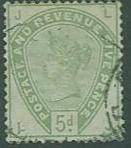 Great Britain SC#104 Queen Victoria, 5d, Light cancellation