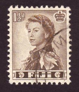 Fiji 1956 SG#282 1/2d Brown Sepia QEII USED-VF-NH.