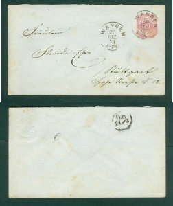 Germany. 1878 Wurttemberg. Cover, Stationery. Wangen 10 Pf.