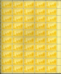 California Gold Miner Pioneers Sheet of Fifty 3 Cent Postage Stamps Scott 997