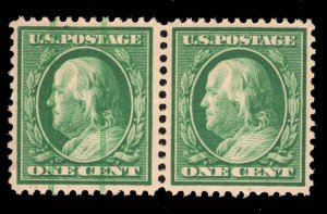 MOMEN: US STAMPS #374 VAR. PAIR MINT OG NH XF PSE CERT LOT #91858