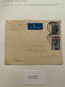 1953 Colombo Ceylon Army Post Office Airmail Cover To Chaville France