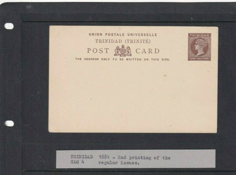 TRINIDAD  POSTAL STATIONARY 1/2D UNUSED 1884/85