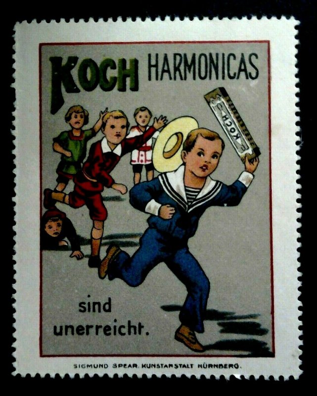 Cinderella/Poster Stamp/Reklamemarke-Koch Harmonicas Children Running-20201408