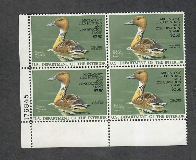 US Sc#RW53 M/NH/VF, Duck Stamp Plate Block, Cv. $60