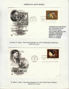 1973 American Arts Sc 1484-7 set of 4 FDCs ArtCraft on album pages