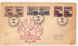 PP110 Philippines Cover 1943 WW2 Baha CHARITY STAMPS Manila {samwells-covers}