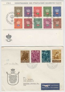 LIECHTENSTEIN COVERS FDC AND MORE x6 €90 INCLUDES O47-O58