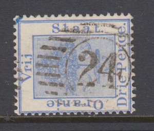 Orange Free State SG 51 used. 1883 3p ultramarine, excellent Numeral 24 cancel