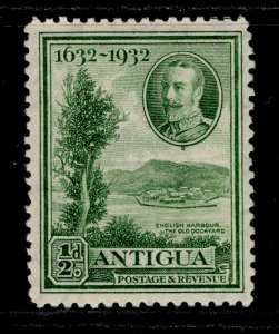 ANTIGUA GV SG81, ½d green, LH MINT.