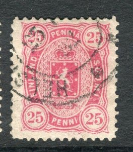 FINLAND; 1875-81 classic Helsingfors print issue used Shade of 25p.