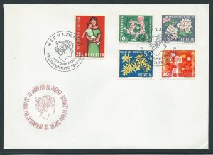 Switzerland B318-22 1962 Pro Juven UA FDC