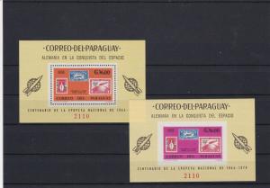 Rocket Post 1966 Paraguay Mint Never Hinged Stamp Sheets Ref 27569