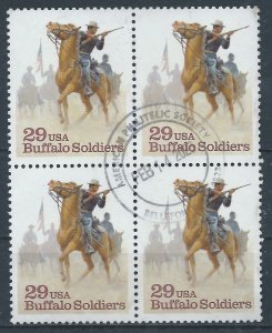 USA 1994 - 29c Buffalo Soldiers - Scott 2818 used block