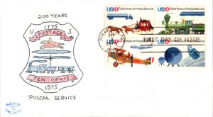 #1572-75 Postal Service Bicentennial David C FDC