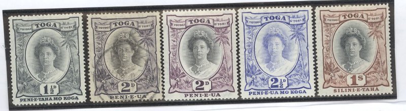 Tonga #54/55/56a/58/62 Unused Single