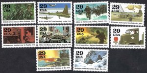 United States #2838a-j 29¢ 1944 World War II Events (1994). Ten singles. MNH