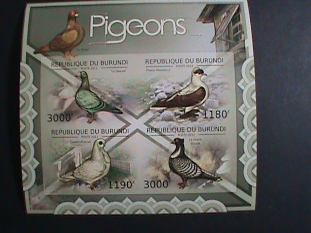 ​BURUNDI STAMP 2012 SC#1167 Pigeons  BIRDS -IMPERF -MNH S/S SHEET VERY FINE