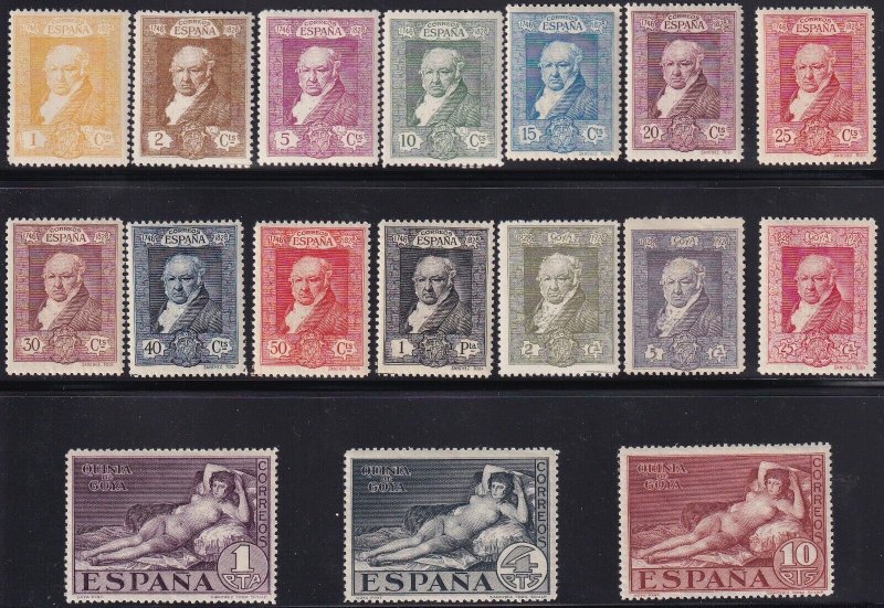 Spain 1930 Sc# 386 / 402  complete postage set MVLH / MNH CV $39.20 
