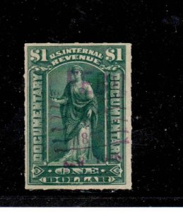 #R173 1898 #1.00 COMMERCE REVENUE STAMP F-VF USED d