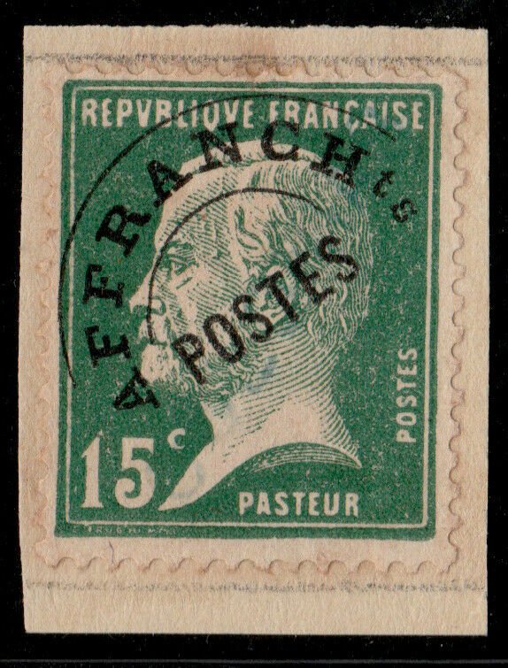 FRANCE Préo 65 15c Pasteur Surch. COLONIAS Spécimen UPU (Col. Portugaise de Goa)