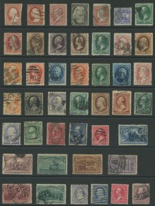 USA - Page of 19th Century Used - 44 Different - some minor faults