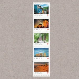 Strip of 5 Coil stamps = FROM FAR AND WIDE = Canada 2018 #3057-3061 MNH